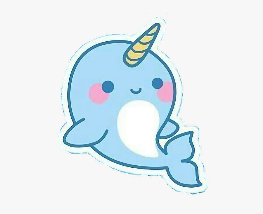 Kawaii Unicornio Delfin Azulpastel Pequeñodelfin Freeto - Cartoon Narwhal, Transparent Clipart