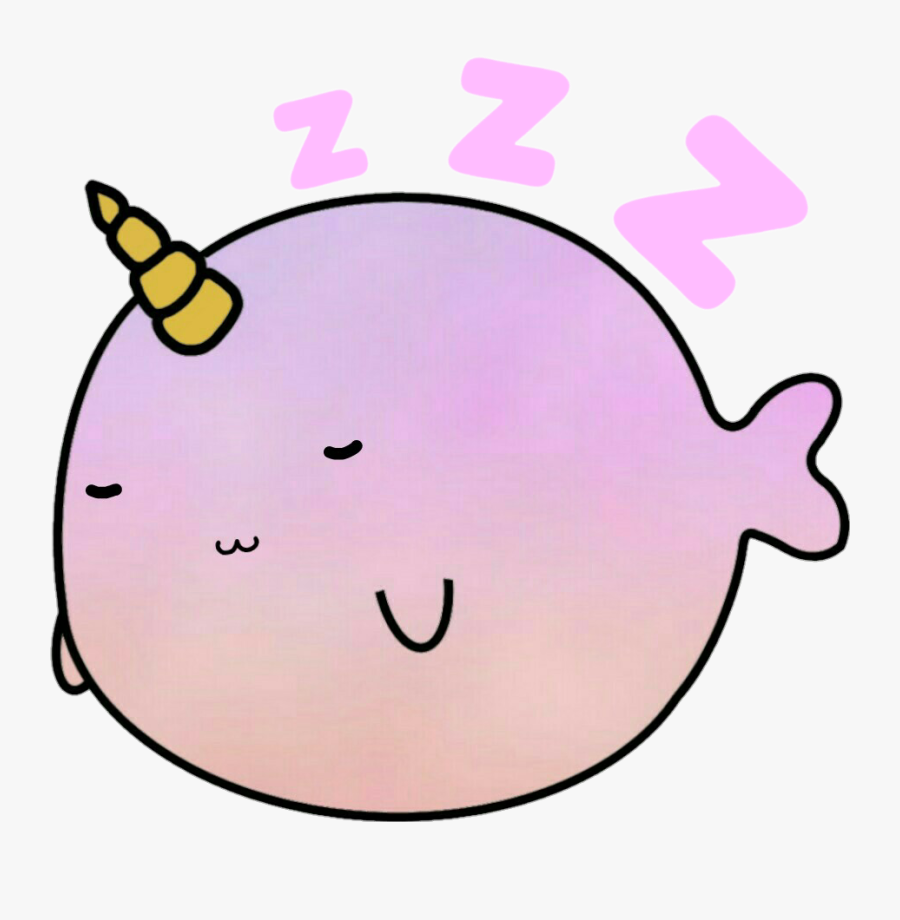 #freetoedit #zzz #sleeping #dee #narwhal - Sleeping Narwhal Cartoon, Transparent Clipart