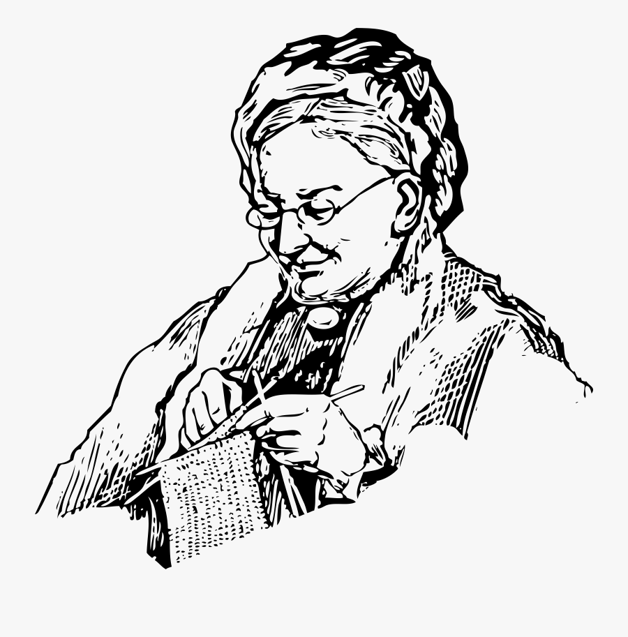 Granny - Clipart Black And White Grandma, Transparent Clipart