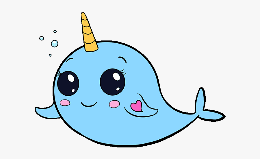 How To Draw Cute Narwhal - Draw Cute, Transparent Clipart