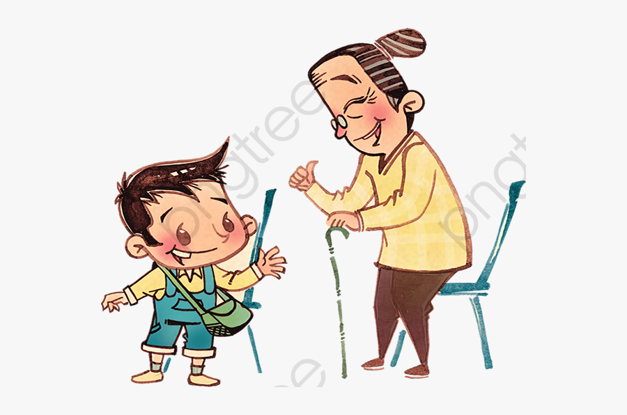 Grandson And Grandmother - Vo E Neto Desenho, Transparent Clipart