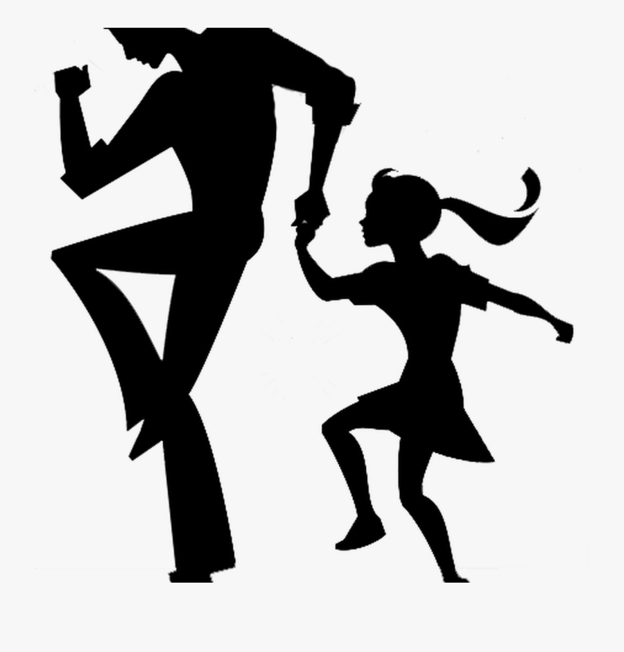 Clip Art Father Daughter Silhouette Clip Art - Family Dance Silhouette, Transparent Clipart