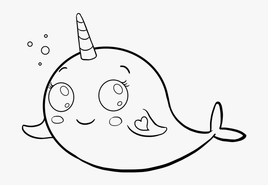 Easy Drawing Guides On Twitter Learn To Draw A Great - Narwhal Drawing Black And White, Transparent Clipart
