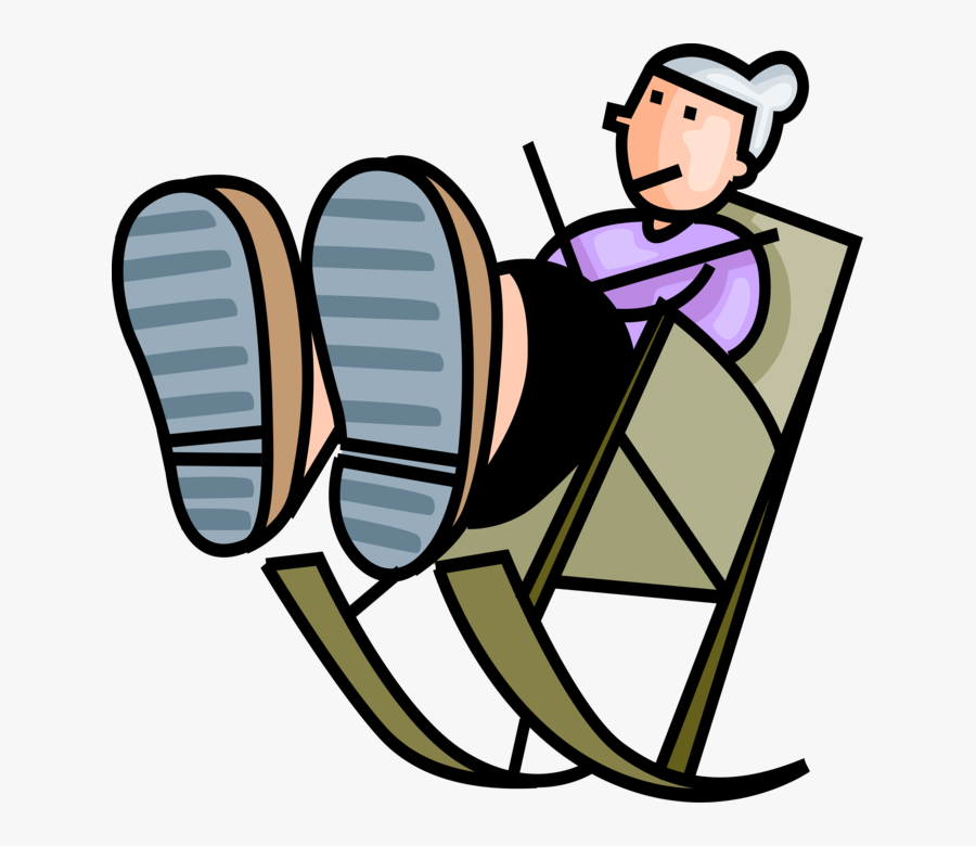 Vector Illustration Of Grandmother Granny Knits With, Transparent Clipart