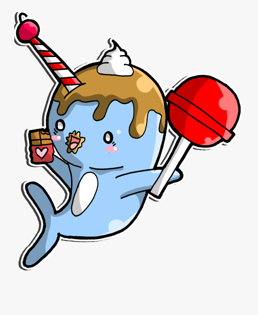 Crazy Narwhals Clipart Narwhal Drawing Clip Art - Draw A Cute Cartoon Narwhal, Transparent Clipart