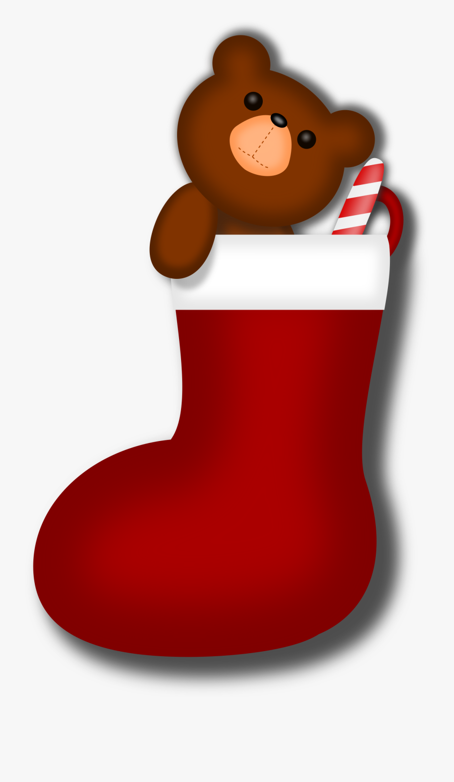 Cute Cartoon Christmas Stocking, Transparent Clipart