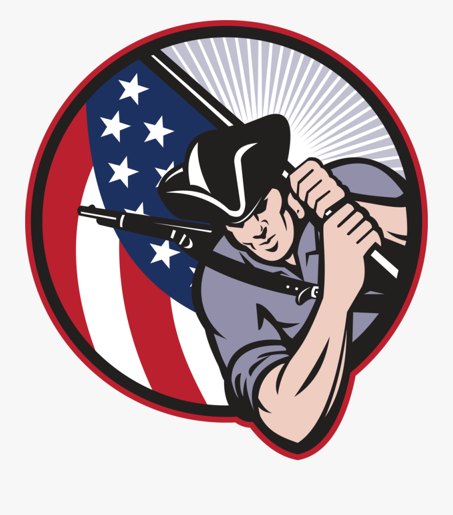 School Logo - Revolutionary War Cartoon Patriot, Transparent Clipart