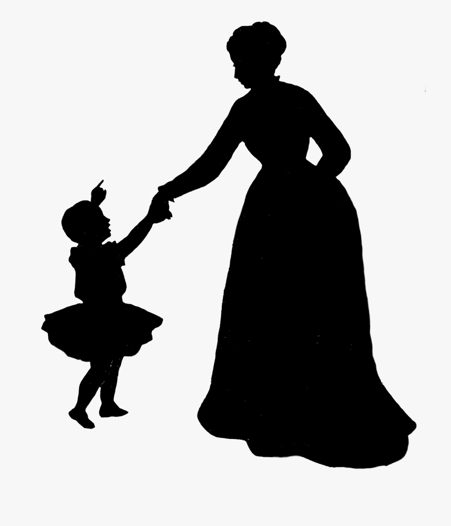 Silhouettes Of People - Mother And Daughter Silhouette Transparent, Transparent Clipart