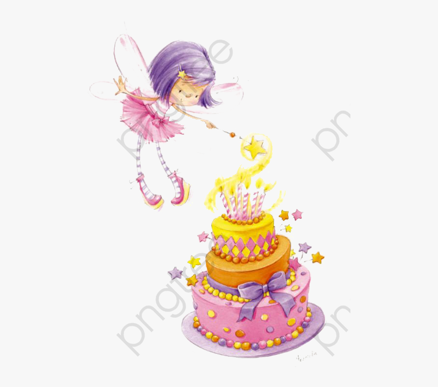 Fairies And Cake, Cake Clipart, Dream, Fairy Png Transparent - Happy Birthday Marina Wishes, Transparent Clipart