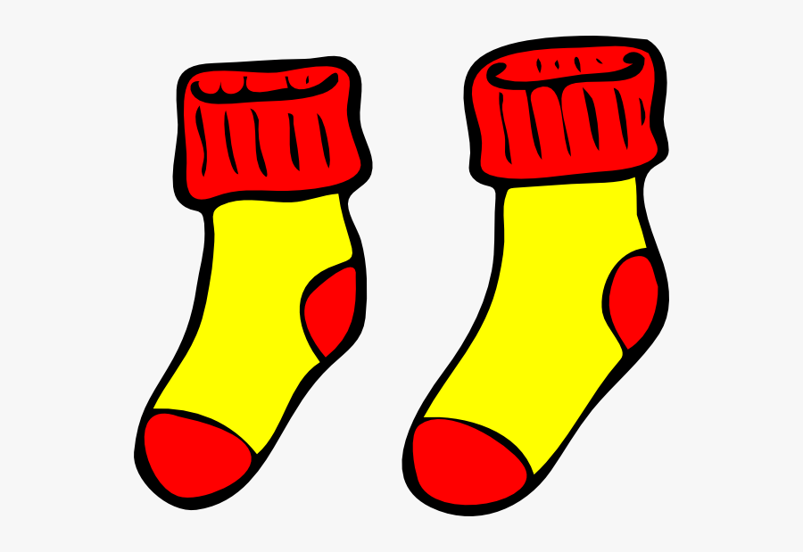 Red And Yellow Socks Clip Art At Clker - Socks Clip Art, Transparent Clipart