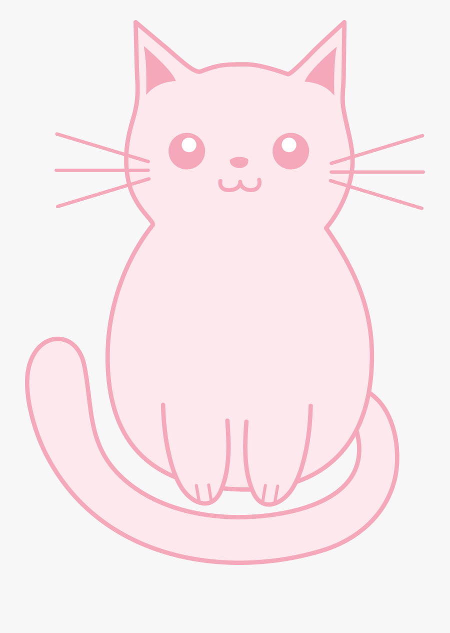 Cute Cat Clipart Pink, Transparent Clipart