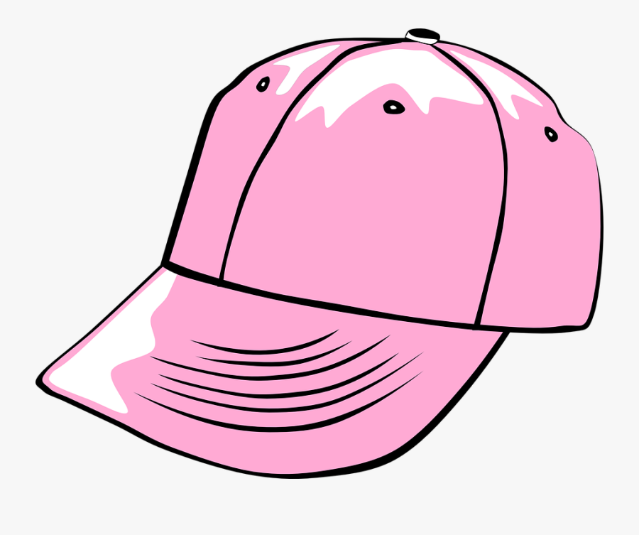 Cap, Hat, Baseball, Pink, Girly, Worn - Cap Clipart Black And White, Transparent Clipart