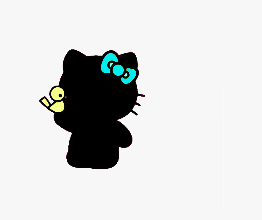 Hello Kitty Silhouette By Slitkitten - Siluet Hello Kitty, Transparent Clipart