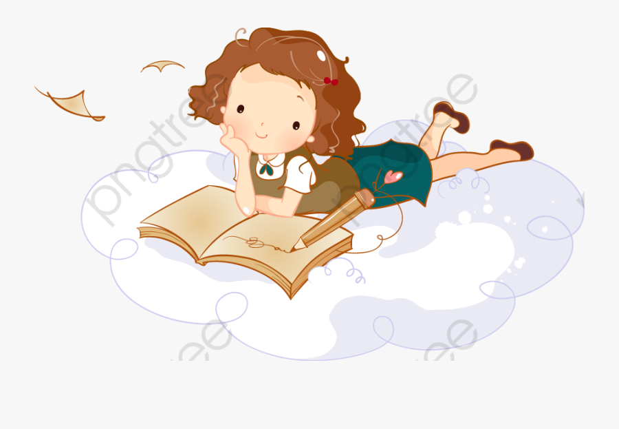 Child Reading - 寫 日記, Transparent Clipart