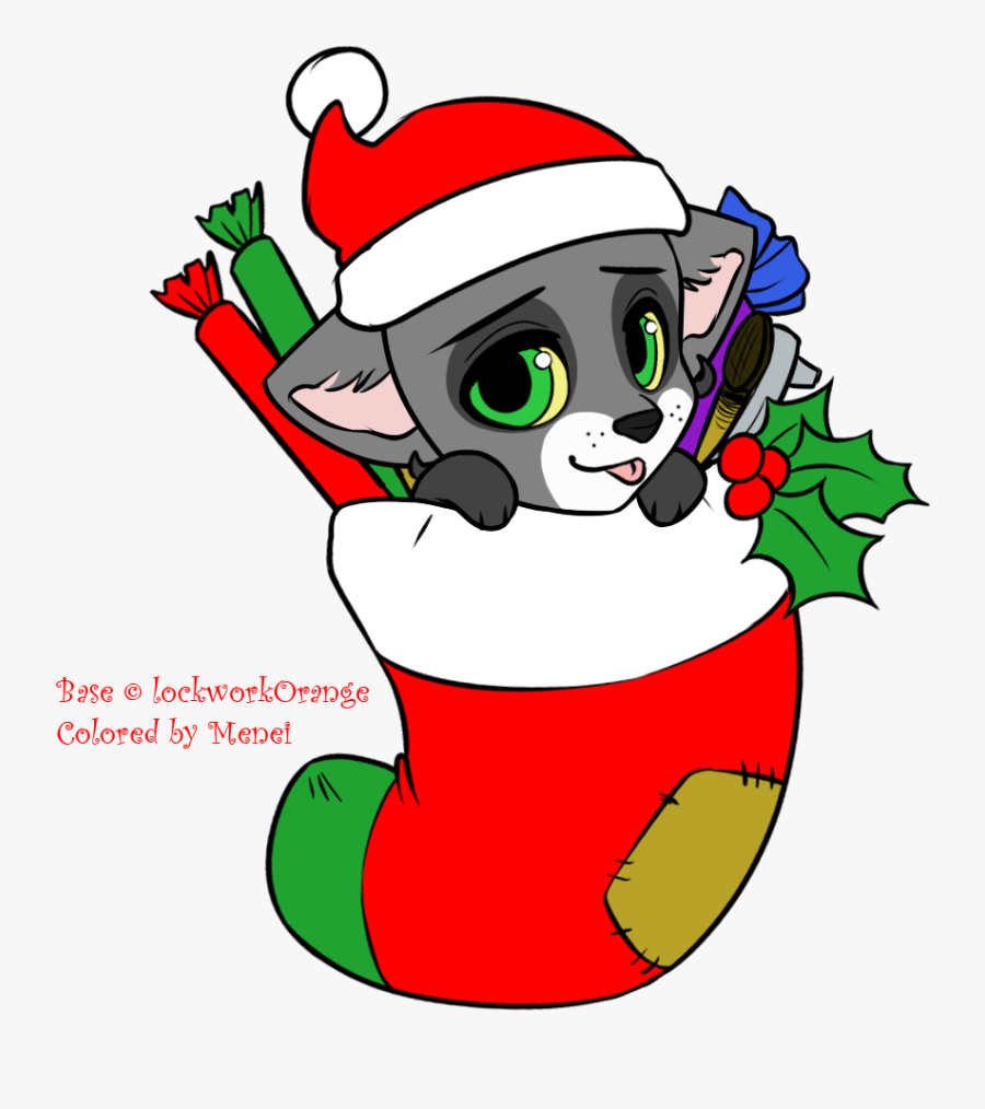 Christmas Lonewolf Chibi *base By Lockworkorange* - F2u Christmas Base, Transparent Clipart