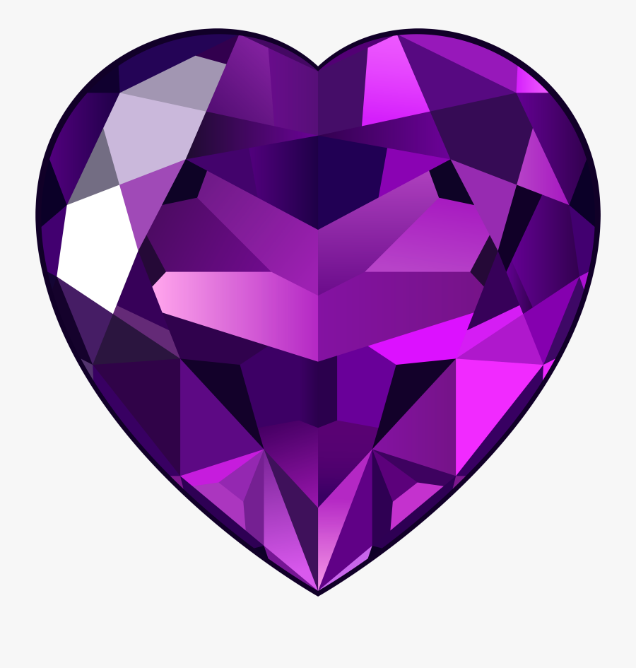 Purple Heart Cliparts - Amethyst Clipart, Transparent Clipart