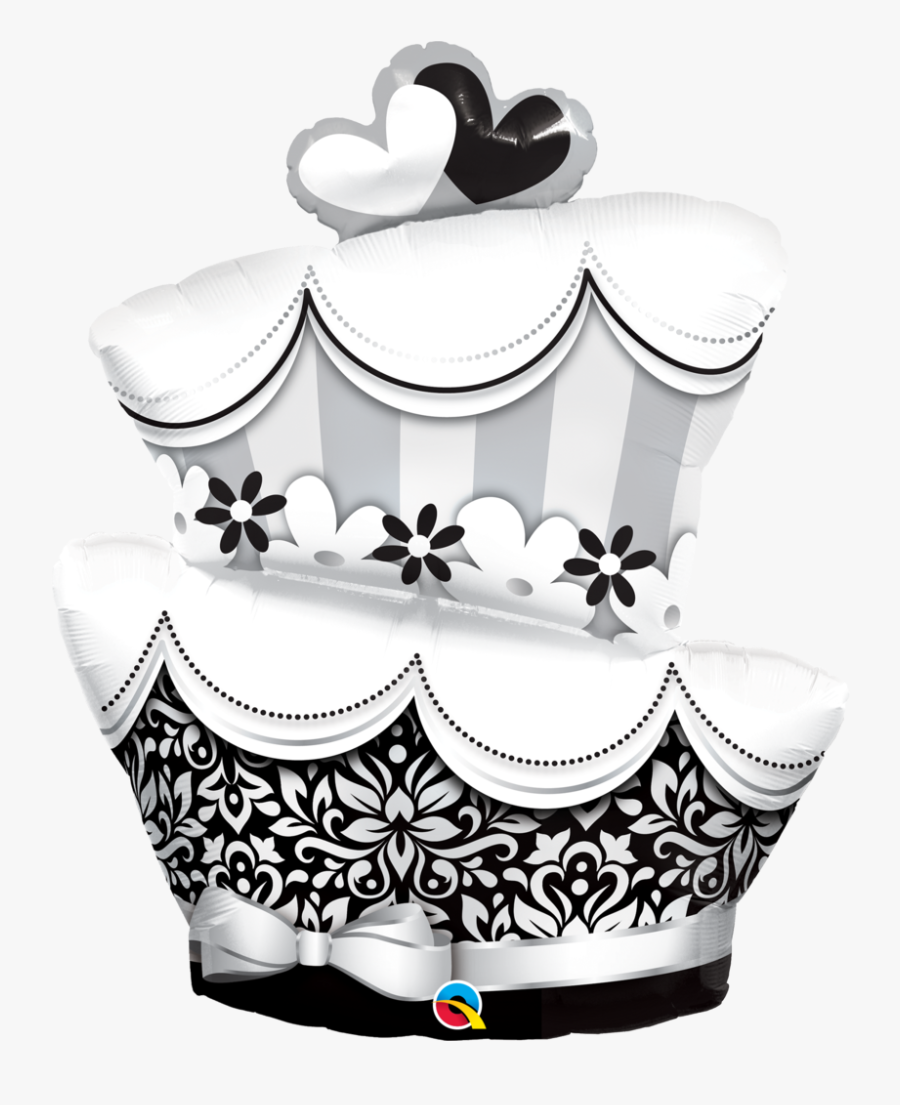 Transparent Wedding Cake Clipart Png - Cute Wedding Cake Black And White, Transparent Clipart