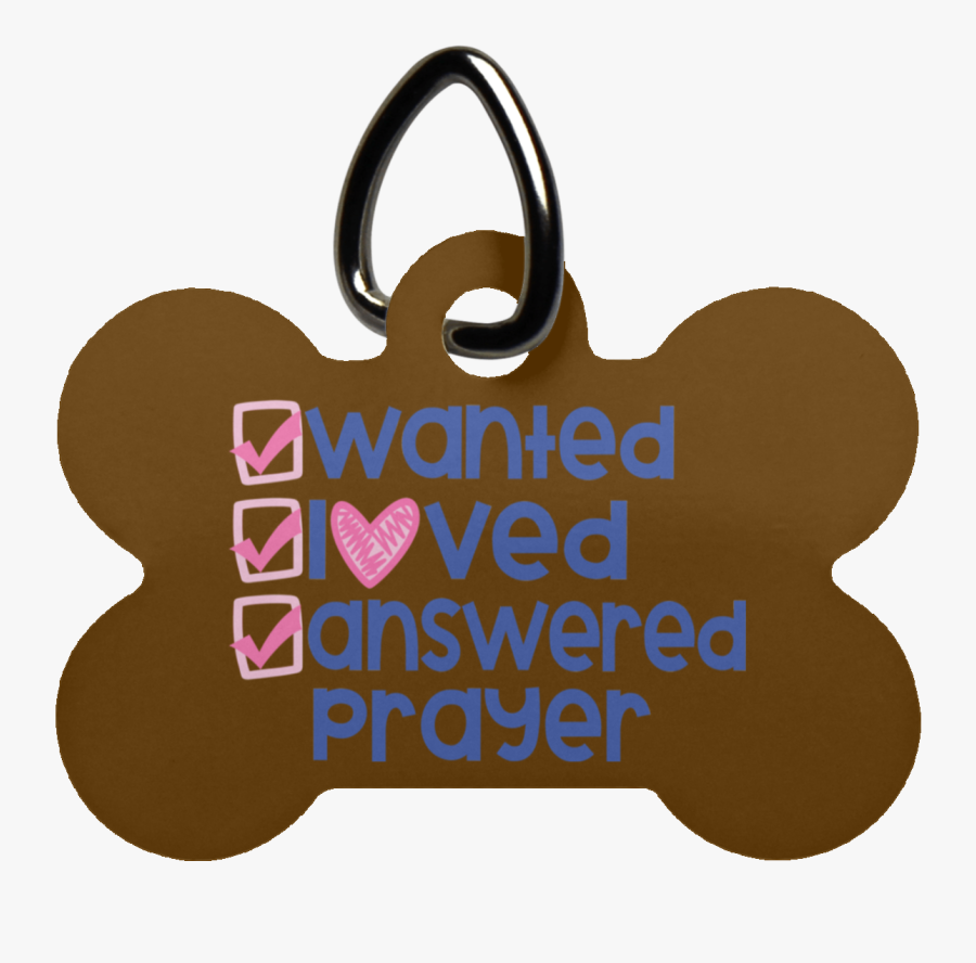 Wanted Loved Answered Prayer Dog Bone Pet Tag- Pets - Dedos De Mickey Mause, Transparent Clipart