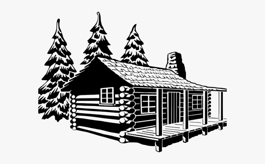 Transparent Swingset Clipart - Log Cabin Black And White, Transparent Clipart