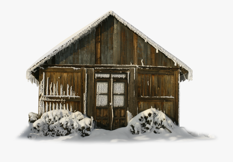 Shack Clipart Hunting Cabin - House In Snow Png, Transparent Clipart