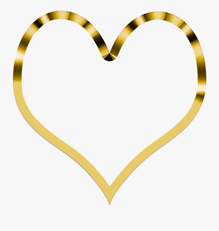 Heart Simple Golden Transparent Png - Transparent Background Gold Heart Png, Transparent Clipart