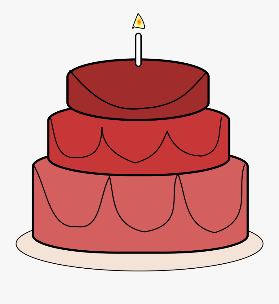 Free Birthday Cake 3 Clip Art - Clipart Red Birthday Cake Png Vector, Transparent Clipart