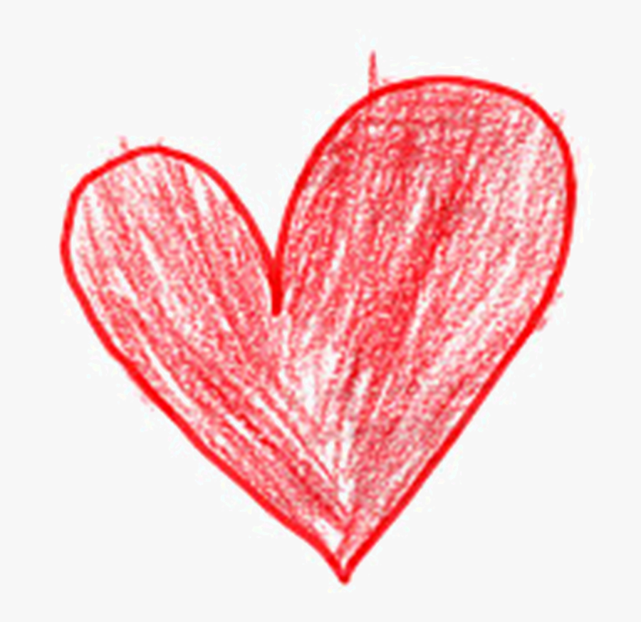 Crayon Heart Clipart - Child's Heart Drawing, Transparent Clipart