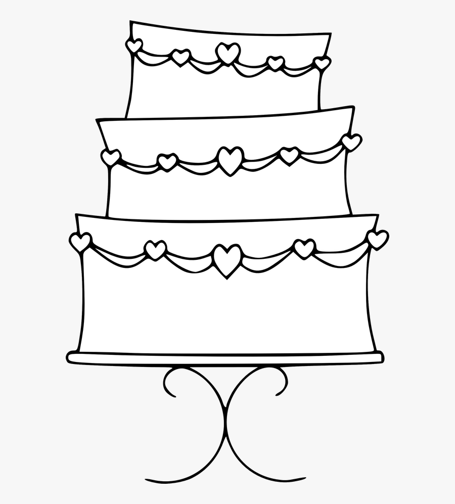 Transparent Wedding Cake Clipart Png - Cakes Clipart Black And White, Transparent Clipart