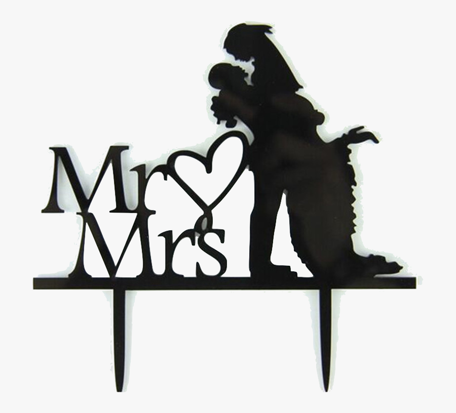 Newlyweds Wedding Cake Topper - De Cake Topper Png, Transparent Clipart