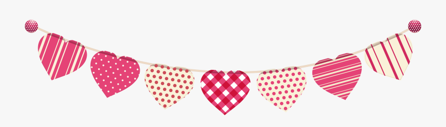 Streamer Png Clip Art - Heart Garland Clip Art, Transparent Clipart
