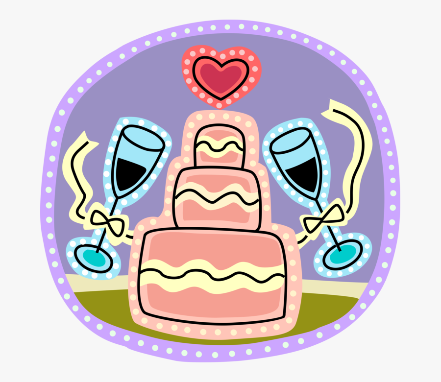 Vector Illustration Of Wedding Cake Traditional Cake - Star Trek Marine Logo, Transparent Clipart