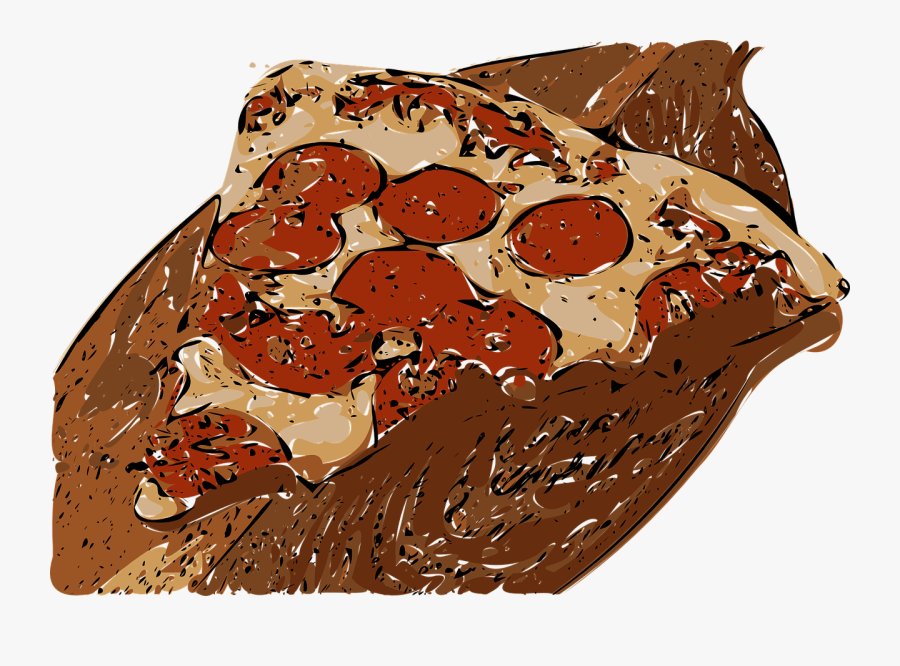 Pizza Slice Pepperoni - Pizza, Transparent Clipart