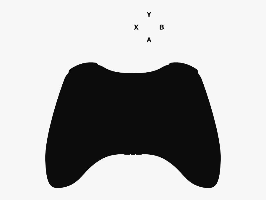 Xbox 360 Controller Silhouette Clip Art - Xbox Controller Silhouette Vector, Transparent Clipart