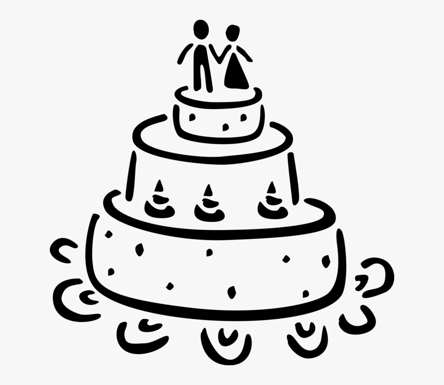 Vector Illustration Of Multi-tiered Wedding Cake Traditional - Wedding Clipart Png Cake, Transparent Clipart