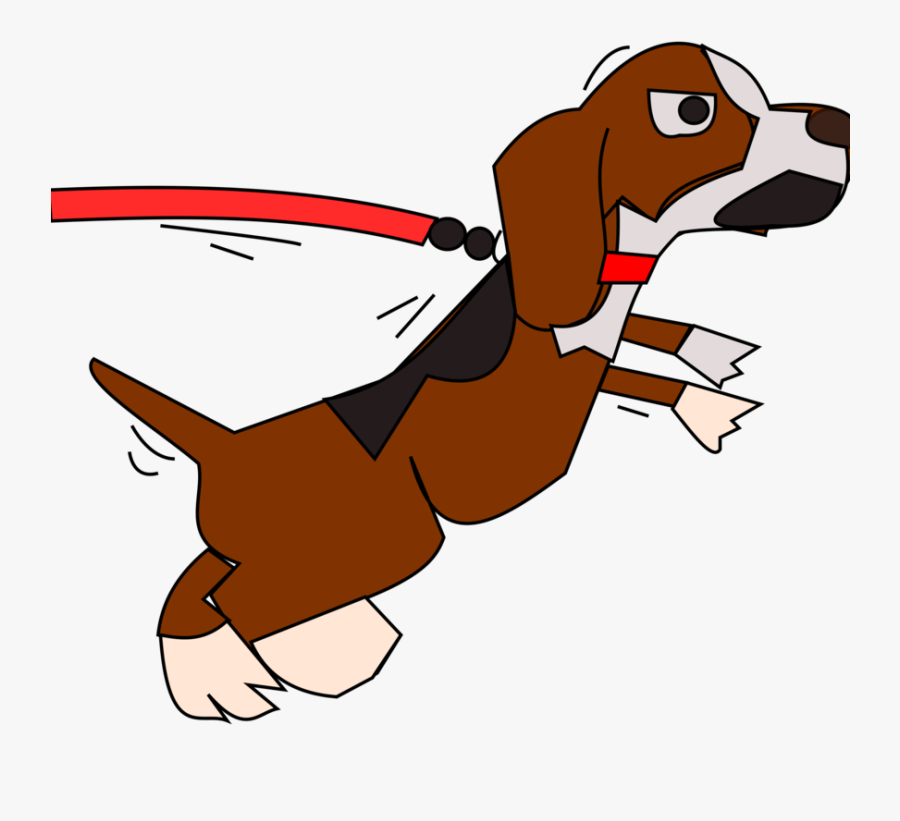 Dog Pet Leash Free - Cartoon Dog On A Leash No Background, Transparent Clipart