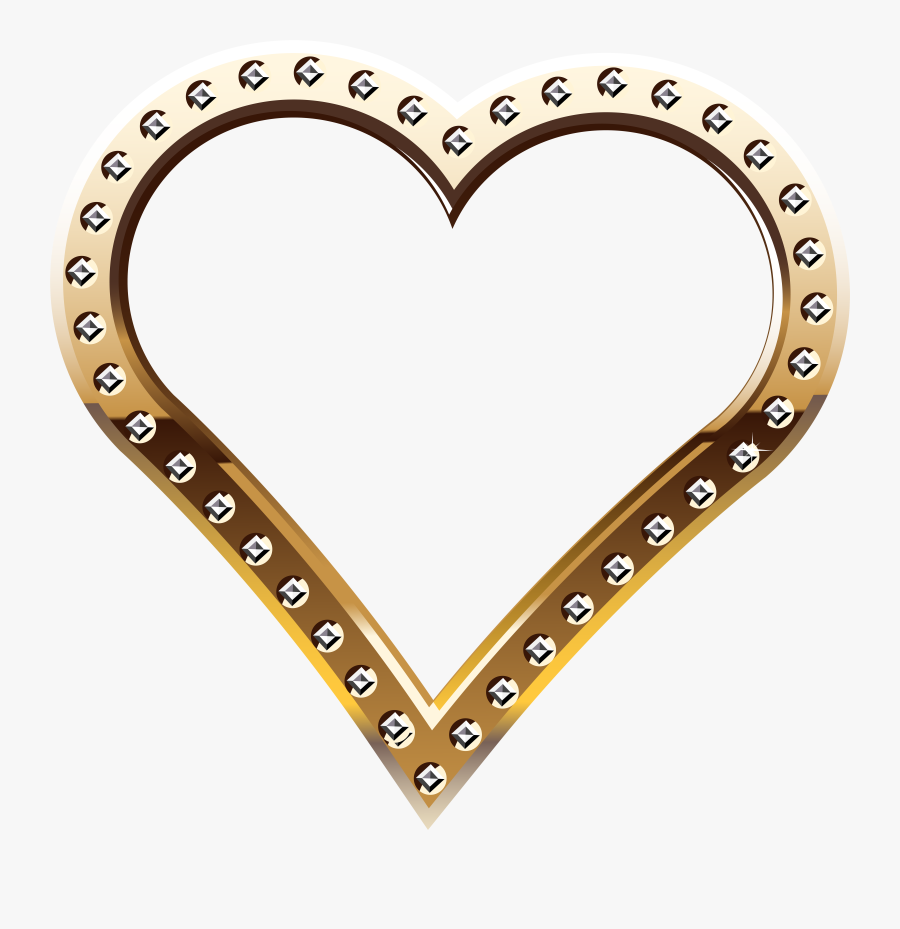 Gold Heart Clipart, Transparent Clipart