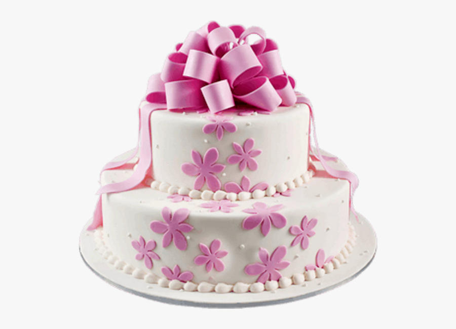 Transparent Wedding Cakes Clipart - Pink Birthday Cake On Transparent Background, Transparent Clipart