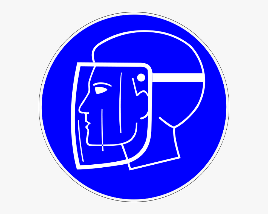 Man Wearing Protective Face Shield Clipart - Face Protection Required Sign ...