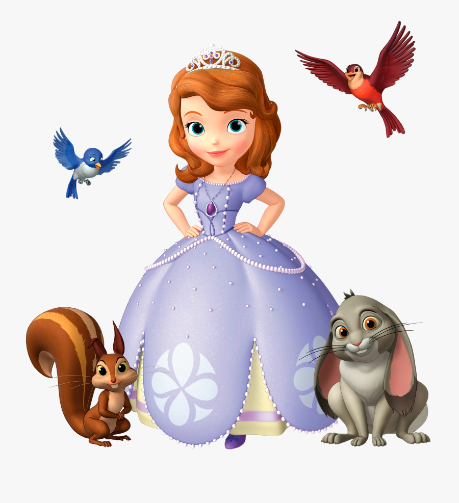 Little Girls In Princess Costume In Crown And Fancy - Sofia The First Characters Png, Transparent Clipart