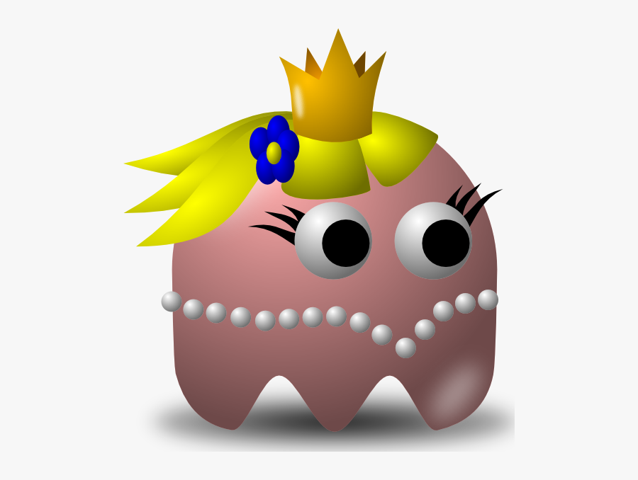 Free Vector Pcman Game Baddie Princess Clip Art - Fantasmas De Pacman Mujer, Transparent Clipart