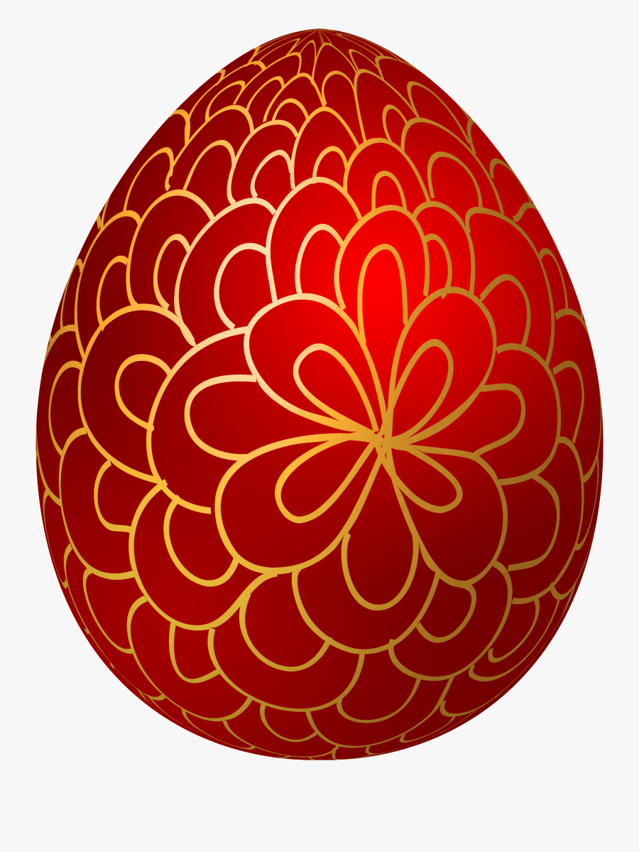 Red Decorative Easter Egg Png Clip Art, Transparent Clipart