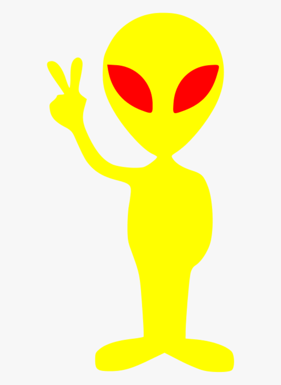 Little Green Alien Vector Clip Art - Yellow Alien Clipart, Transparent Clipart