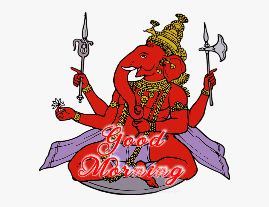 Good Morning Images With God Krishna - Drawing Ganesha With Colour, Transparent Clipart