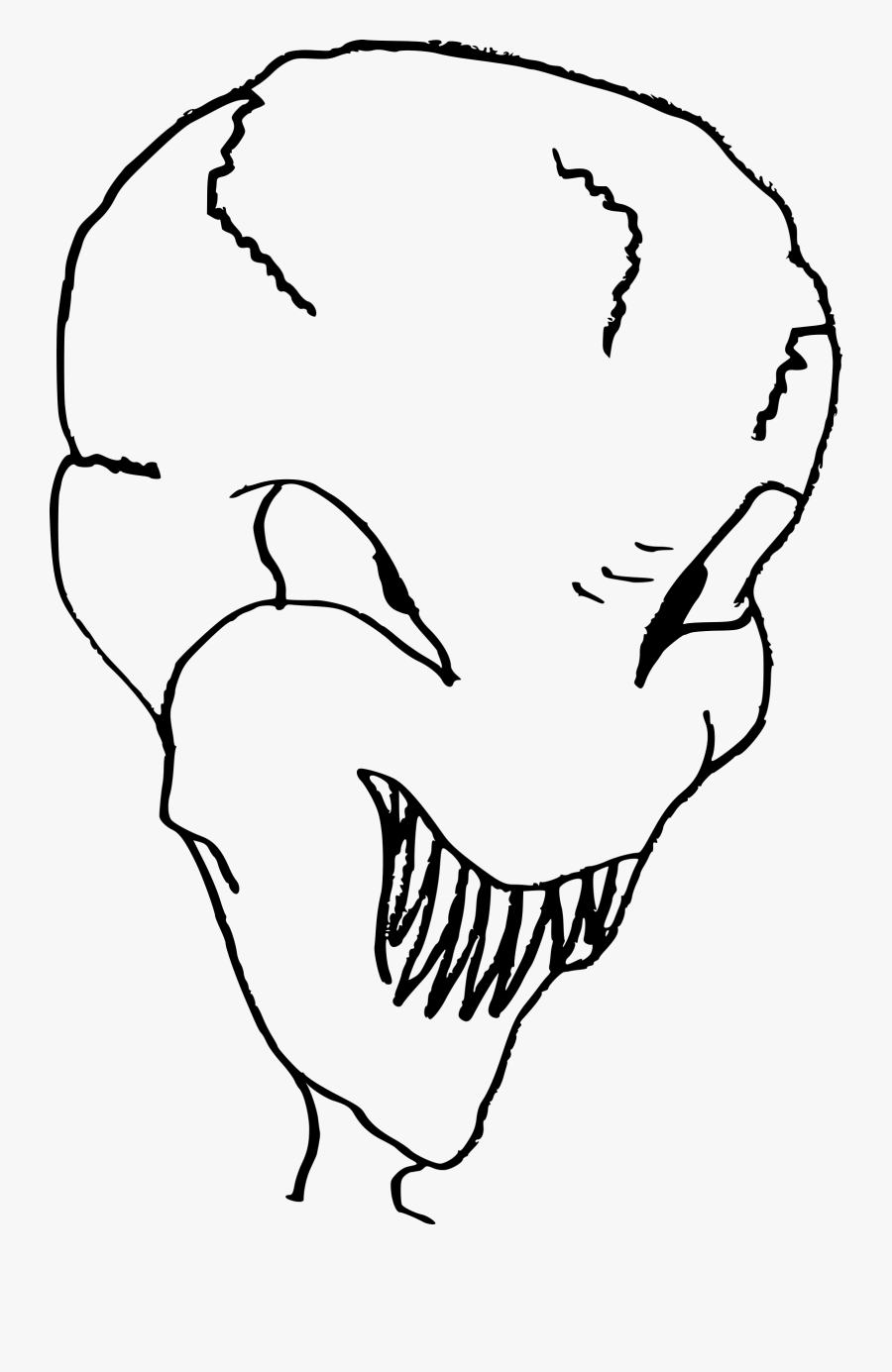 Clip Art Alien Head Clip Art - Drawing Alien Big Head, Transparent Clipart