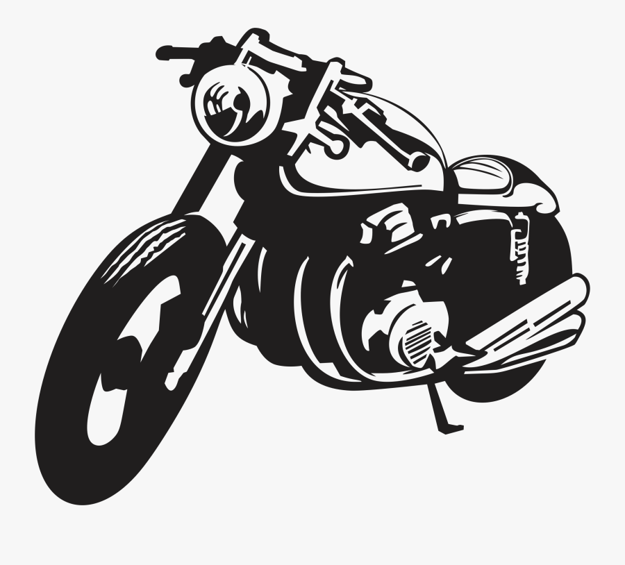 Classic Motorcycle Silhouette - Motorcycle Silhouette, Transparent Clipart