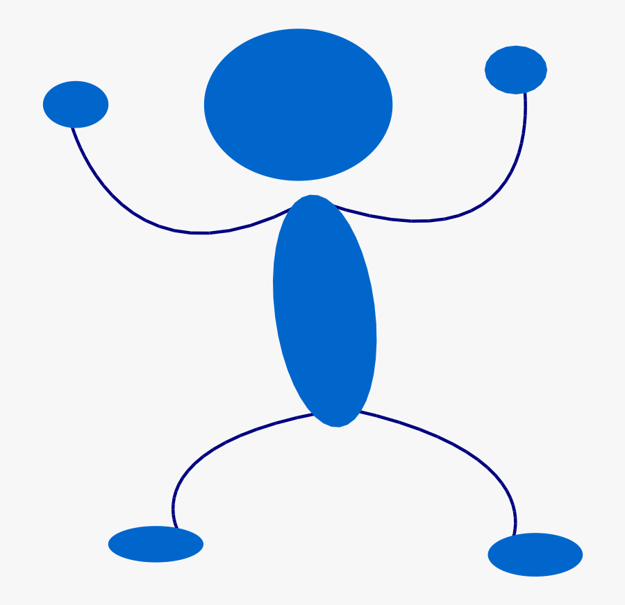 Free Clip Art Gymnastics Silhouette - Blue Stickman Transparent Background, Transparent Clipart