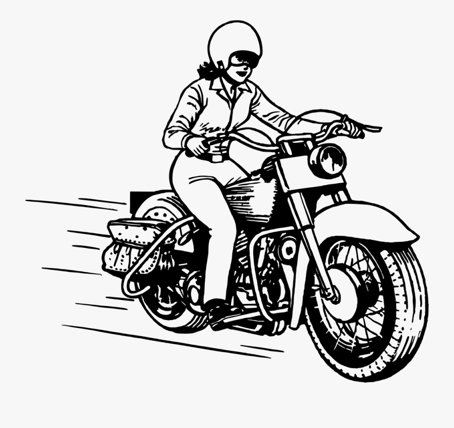Lady On Motorbike - Girl On Motorbike Clipart, Transparent Clipart