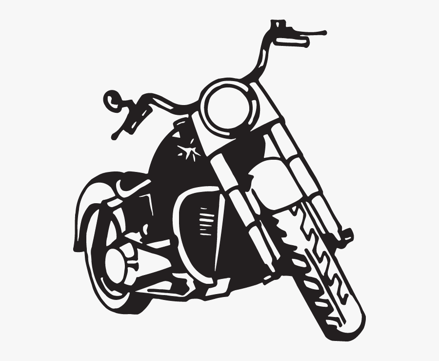 Motorcycle Harley-davidson Silhouette Drawing Clip - Motorcycle Front View Png, Transparent Clipart