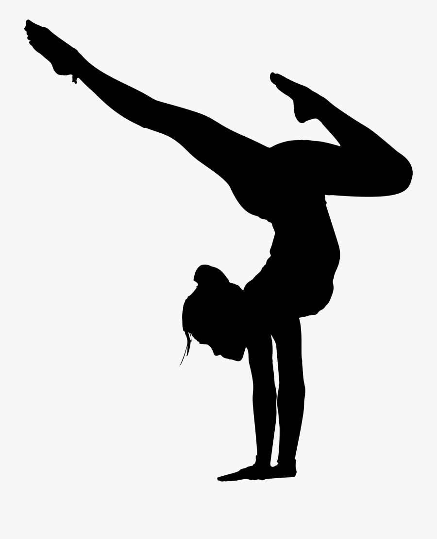 Gymnast Clipart - Female Yoga Silhouette, Transparent Clipart