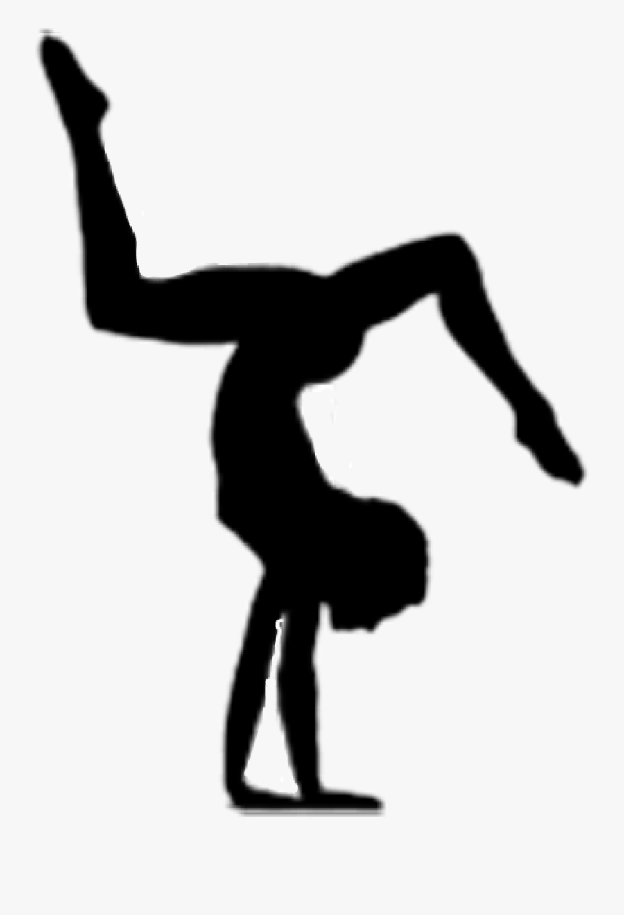 Artistic Gymnastics Clip Art Handstand Silhouette - Gymnastics Silhouette Transparent Background, Transparent Clipart